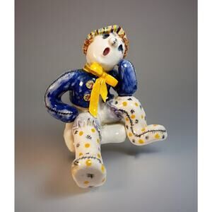 Hand Crafted Ceramic "Jack" Clown Boy Figurine Whimsical Signed LaVora Unique